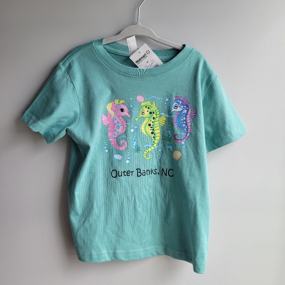 NWT Toddler Kids Size 4T Outer Banks, NC Walmart Rabbit Skins Appearal Seahorse